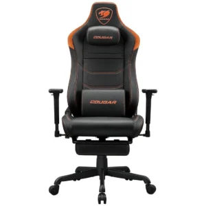 Cougar Armor Evo S Ergonomic Gaming Chair - Retractable Footrest Magnetic Neck Pillow and Lumbar Cushion 3D Adjustable Armrest Reclining Backrest up to 155º Tilt & Lock Mechanism, Orange/Black