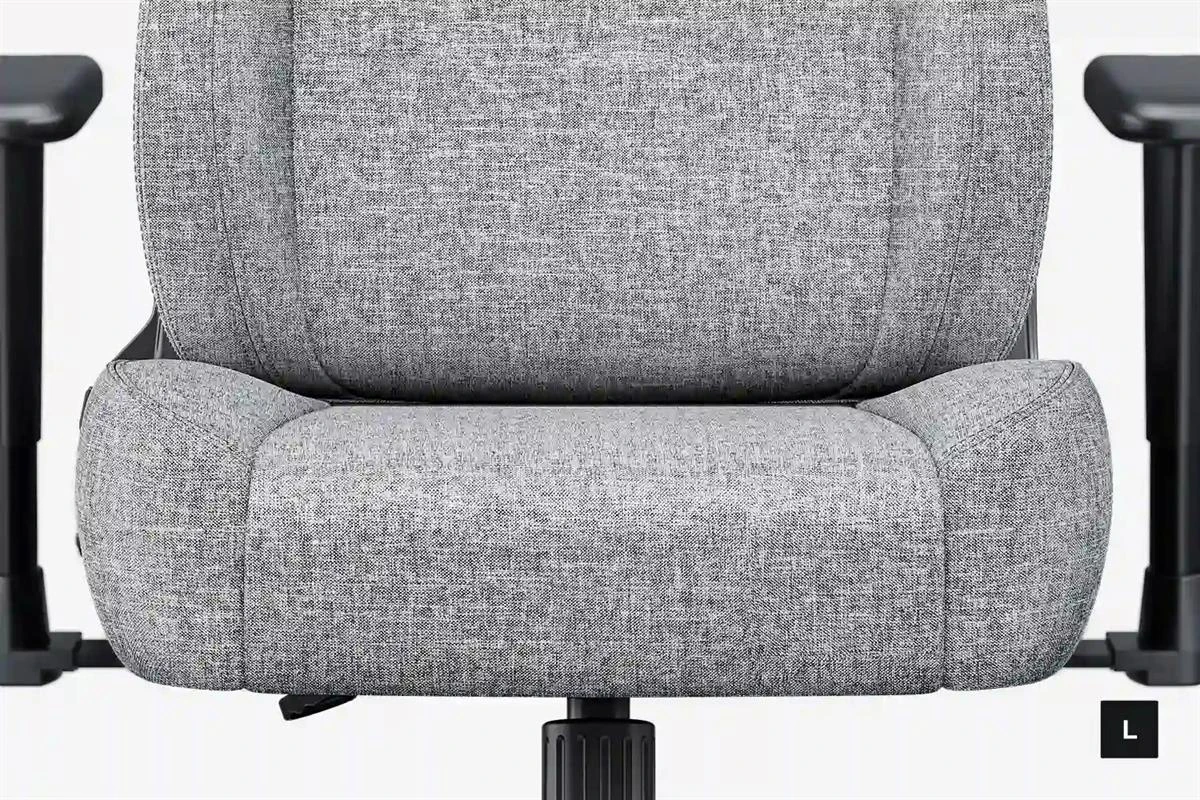 AndaSeat Novis Ultra L Series Best Budget Ergonomic Gaming Chair, Head & Lumbar Pillow, Premium Linen Fabric Leather, Ash Grey - Image 4