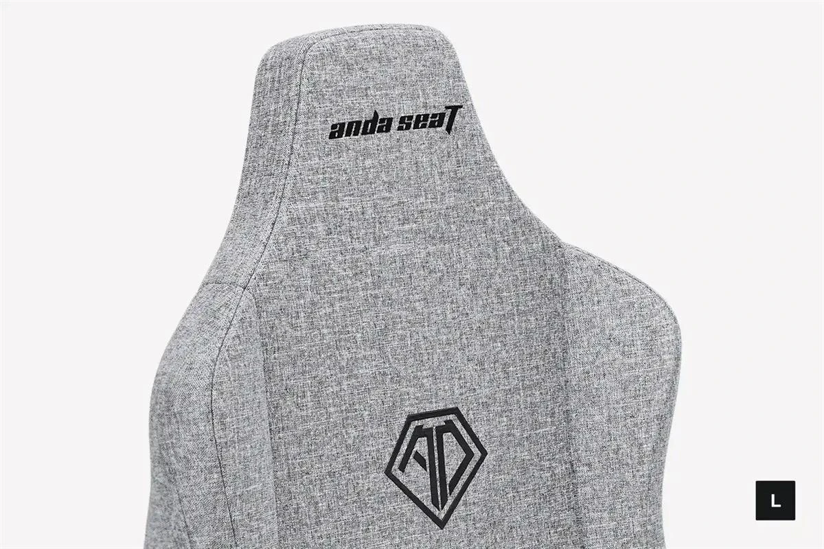 AndaSeat Novis Ultra L Series Best Budget Ergonomic Gaming Chair, Head & Lumbar Pillow, Premium Linen Fabric Leather, Ash Grey - Image 7