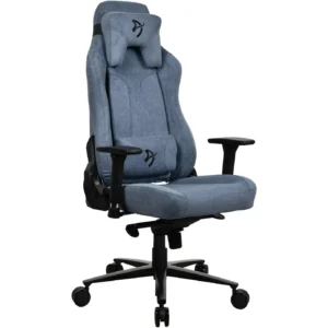 Arozzi Vernazza Soft Fabric Durable Upholstery Ergonomic Office and Gaming Chair with High-Level Features Like 3D Armrests and a Pro Mechanism Along with Soft Neck & Lumbar Support Pillows - Blue