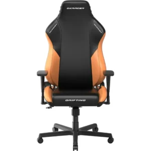 DXRacer Drifting Series Large Ergonomic Video Gaming Chair with Lumbar Support and Headrest, Office Reclining Computer Chair for Adults, Racing Style Height Adjustable, EPU Leatherette (Black/Orange)