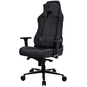 Arozzi Vernazza Soft Fabric Durable Upholstery Ergonomic Office and Gaming Chair with High-Level Features Like 3D Armrests and a Pro Mechanism Along with Soft Neck & Lumbar Support Pillows - Pure Black