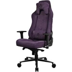 Arozzi Vernazza Soft Fabric Durable Upholstery Ergonomic Office and Gaming Chair with High-Level Features Like 3D Armrests and a Pro Mechanism Along with Soft Neck & Lumbar Support Pillows - Purple