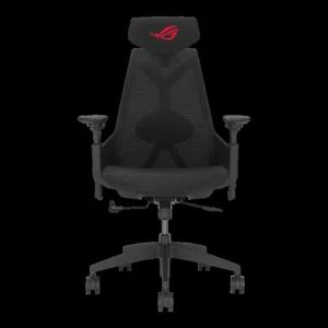 Asus Rog Destrier Core Ergo Gaming Chair, Futuristic Cyborg Aesthetic, Versatile Seat Adjustments, Mobile Arm Support Mode, Breathable Mesh and Comfortable PU Foam, Black