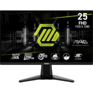 MSI MAG 255XFV 25-inch Gaming Monitor, 1920 x 1080 (FHD), Rapid VA Panel, Yarr 0.5ms Response Time, 250Hz, HDMI, DP Port, Tilt Adjustable