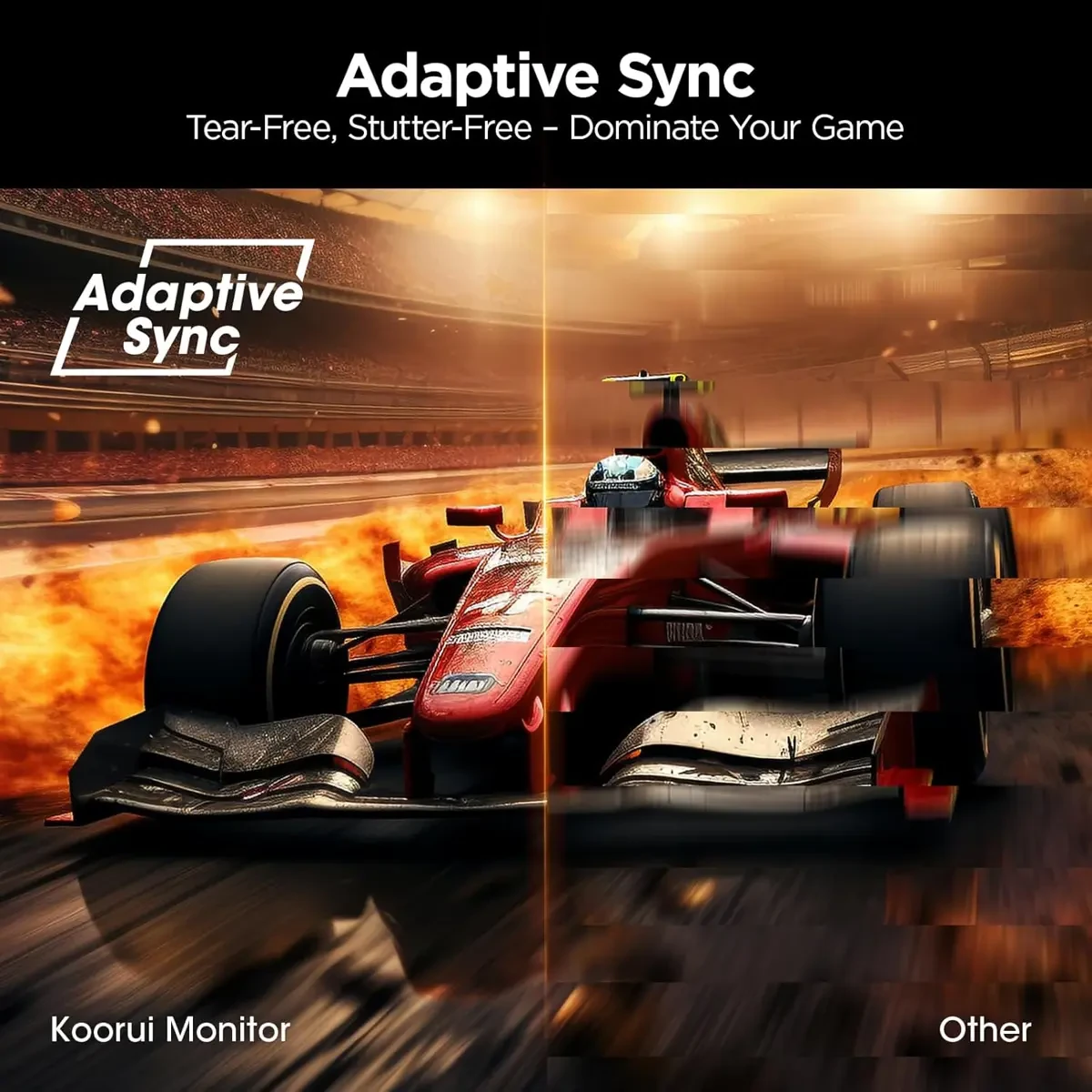 Koorui G2721P 27" Gaming Monitor, 200Hz 1ms Fast IPS, WQHD (2560 x 1440) HDR 400 Display, DCI-P3 95% Color Gamut, FreeSync Premium, Adaptive G-Sync, HDMI x 2, DisplayPort - Image 3