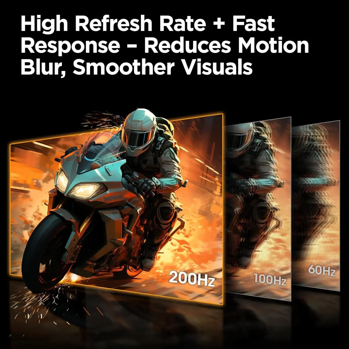 Koorui G2721P 27" Gaming Monitor, 200Hz 1ms Fast IPS, WQHD (2560 x 1440) HDR 400 Display, DCI-P3 95% Color Gamut, FreeSync Premium, Adaptive G-Sync, HDMI x 2, DisplayPort - Image 7