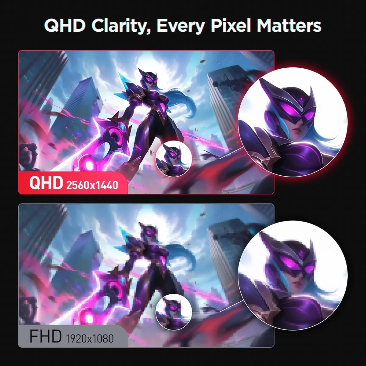 Koorui G2721E 27 Inch Gaming Monitor, 320Hz, Fast IPS, QHD 1440P, 1ms, Adaptive Sync, Lifting Adjustable, VESA Mountable, HDMI/DP, Low Blue Light, 99% SRGB - Image 4