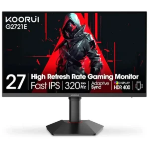 Koorui G2721E 27 Inch Gaming Monitor, 320Hz, Fast IPS, QHD 1440P, 1ms, Adaptive Sync, Lifting Adjustable, VESA Mountable, HDMI/DP, Low Blue Light, 99% SRGB