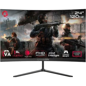 GameOn GOC24F120VA Pro Series Curved Gaming Monitor 24 inch, 1920x1080p FHD VA Panel, 120Hz, 1ms, HDMI 2.1, Freesync, Crosshair assistant, Built-in Speakers, Supports PS5, VRR
