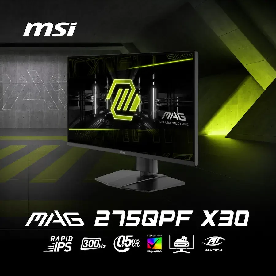 MSI MAG 275QPF X30 27" WQHD (2560x1440) Flat Rapid IPS Gaming Monitor, 300Hz, 0.5ms HDR400 - Image 2
