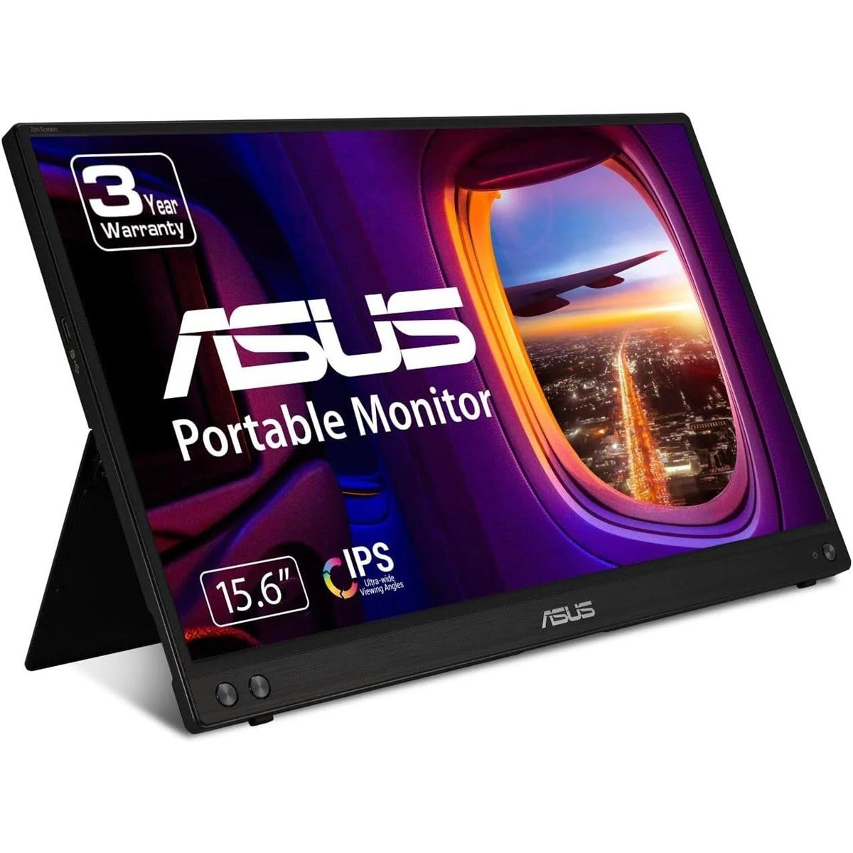 Asus ZenScreen MB16ACV 15.6” 1080P Portable Monitor - Full HD, IPS, Eye Care, Flicker Free, Blue Light Filter, Kickstand, USB-C Power Delivery, for Laptop, PC, Phone, Console