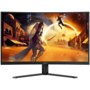 AOC CQ32G4E 32" Fast VA Curved (1500R) Gaming Monitor, QHD 2560×1440, 180Hz, 0.5ms (MPRT), HDR10, HDMI 2.0 x1, DisplayPort 1.4 x 1, Adaptive Sync, Adjustable Stand