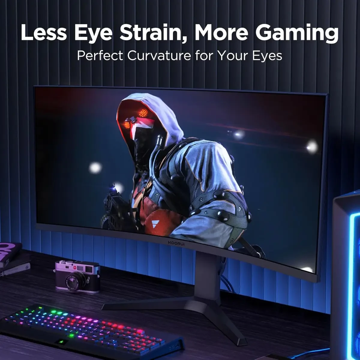 Koorui 34E6UC 34-inch Curved Ultrawide WQHD 3440×1440 Gaming Monitor, 180Hz 1000R- PIP/PBP, 1ms(MPRT), HDR400, DCI-P3 95%, FreeSync Premium, 1 x DP 1.4 & 2 x HDMI 2.0, Tilt Height Swivel Adjustment - Image 6