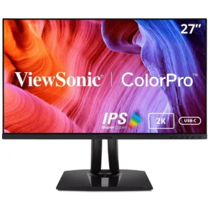 ViewSonic VP2756-2K 27 Inch IPS 1440p Ergonomic Monitor with Ultra-Thin Bezels, Color Accuracy, Pantone Validated, 60W USB C