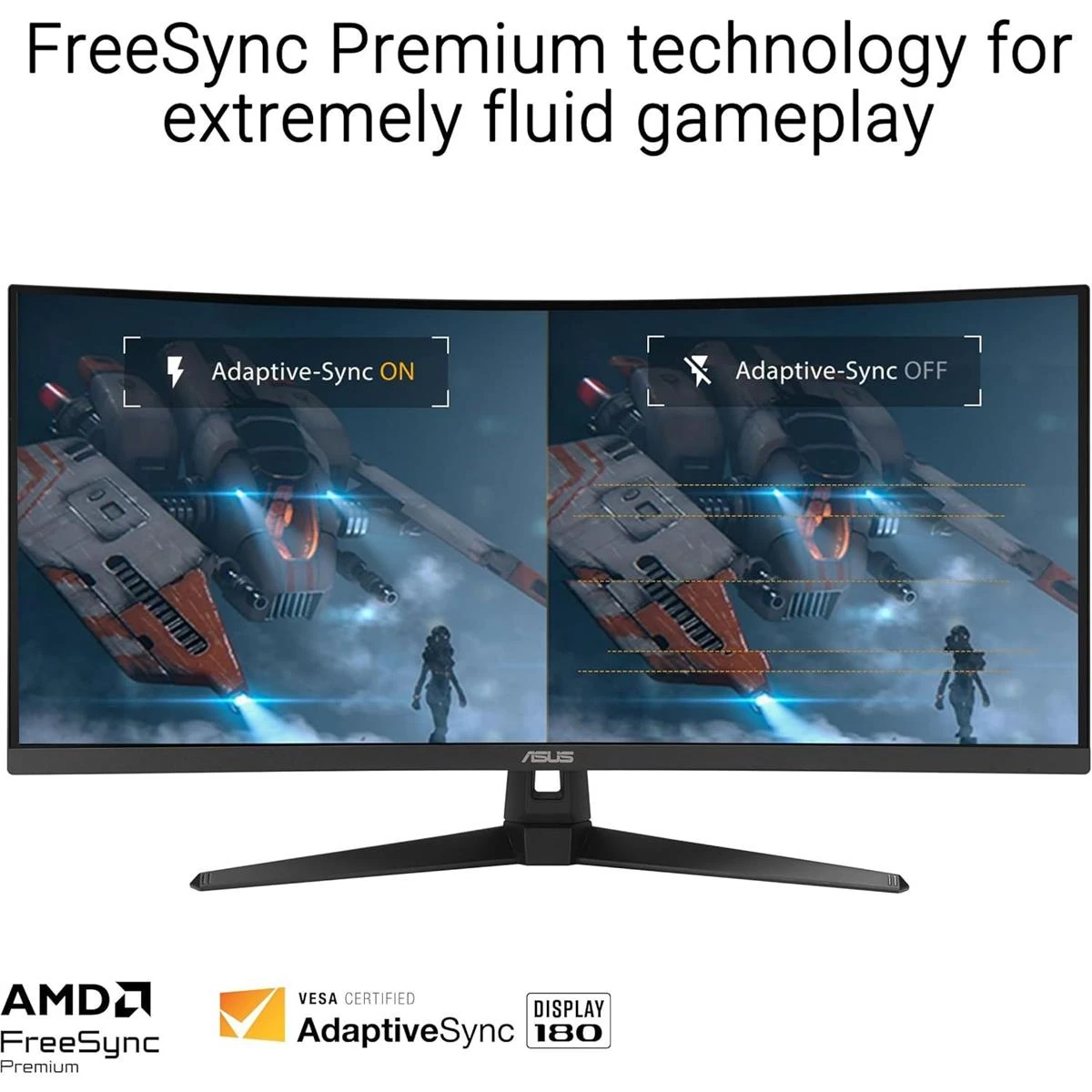 Asus Tuf Gaming VG34VQ3B 34” Ultra-Wide Curved Monitor – 21:9 QHD (3440x1440), 180Hz, 1ms, VA Panel, Extreme Low Motion Blur Sync, FreeSync Premium, Speaker, 90% DCI-P3, DisplayWidget Center - Image 6