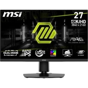 MSI MAG 272URDF E16 27-inch 3840 x 2160 (UHD) Gaming Office Monitor, 160Hz 4K, 320Hz FHD, Rapid IPS, Adaptive-Sync HDR Ready, HDMI, VGA Port,VESA Mountable, Tilt, 4-Side Slim Bezel, 0.5ms, Black