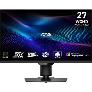 MSI MAG 274QPF X30MV 27-inch 2560 x 1440 (QHD) Gaming Monitor, 300Hz, VA Mini-LED, Adaptive-Sync, HDMI, DisplayPort, VESA Mountable, Tilt, Height Adjustable, Speaker, 0.5ms, Black