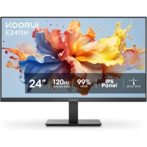 Koorui E2411H 24-inch 120Hz Gaming Monitor IPS FHD (1920 x 1080P) sRGB 99% Support Freesync Computer Monitors VESA Mount HDMI & VGA Ports