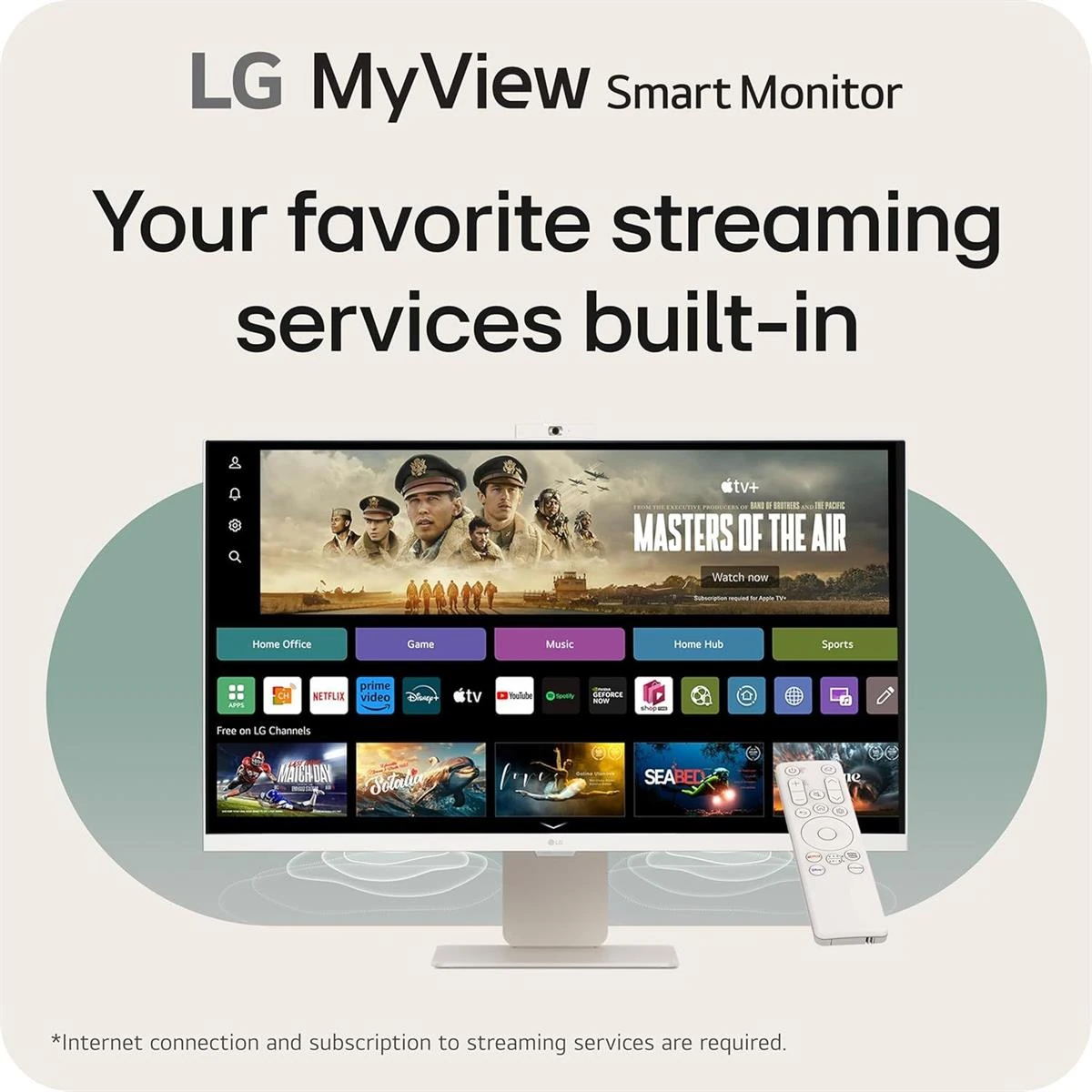 LG 32SR85U-W MyView Smart Monitor 32-inch 4K UHD (3840x2160), IPS Display, webOS 23, USB Type-C 90W PD, Built-in FHD Webcam & Speaker, HDR 10, AirPlay 2, Screen Share, Bluetooth, White - Image 2