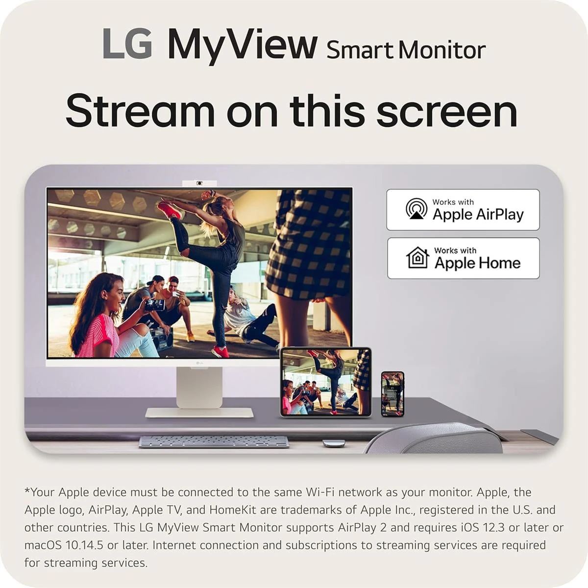 LG 32SR85U-W MyView Smart Monitor 32-inch 4K UHD (3840x2160), IPS Display, webOS 23, USB Type-C 90W PD, Built-in FHD Webcam & Speaker, HDR 10, AirPlay 2, Screen Share, Bluetooth, White - Image 3