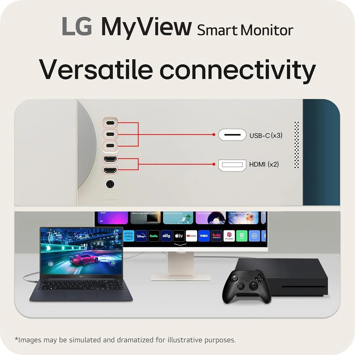 LG 32SR85U-W MyView Smart Monitor 32-inch 4K UHD (3840x2160), IPS Display, webOS 23, USB Type-C 90W PD, Built-in FHD Webcam & Speaker, HDR 10, AirPlay 2, Screen Share, Bluetooth, White - Image 4