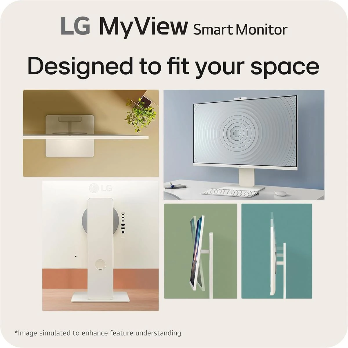 LG 32SR85U-W MyView Smart Monitor 32-inch 4K UHD (3840x2160), IPS Display, webOS 23, USB Type-C 90W PD, Built-in FHD Webcam & Speaker, HDR 10, AirPlay 2, Screen Share, Bluetooth, White - Image 5