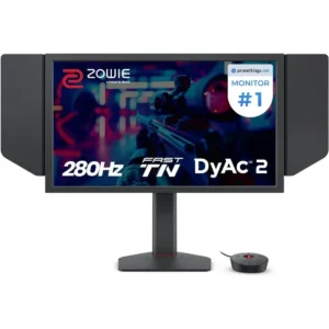 BenQ Zowie XL2546X+ 24.1" Fast TN 280Hz Gaming Monitor for Esports, Motion Clarity DyAc 2, 1080p, XL Setting to Share, S Switch, Shielding Hood, Industrial Grade Bearing Height Adjustment
