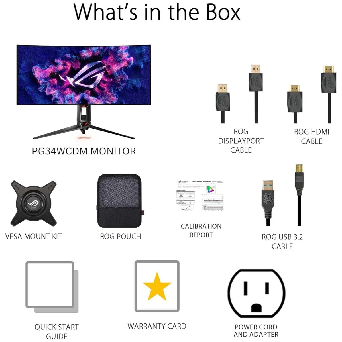 Asus Rog Swift OLED PG34WCDM 34" Ultrawide 800R Curved Gaming Monitor – 21:9 (3440 x 1440), 240Hz, 0.03ms, G-SYNC Compatible, Custom Heatsink, Uniform Brightness, Smart KVM, USB-C 90W PD, 1300nits - Image 7