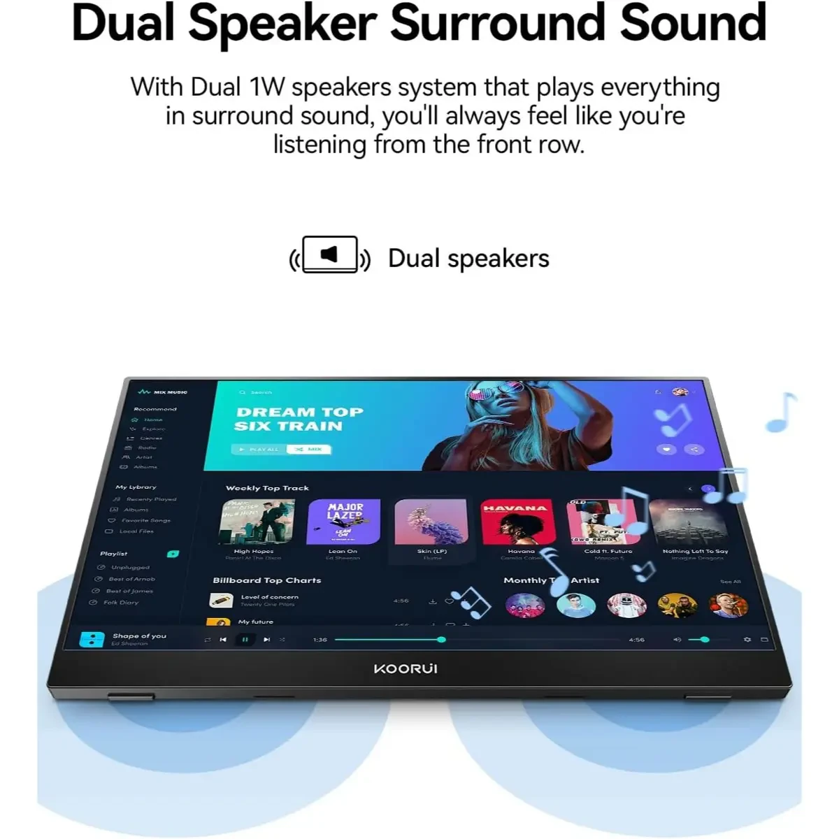 Koorui E1511A 60Hz 15.6 Inch Portable Laptop Monitor - 1080P FHD IPS Second Screen With USB-C HDMI, Protective Cover & Dual Speakers for PC, Phone, Xbox, PS4/5, Switch - Image 3