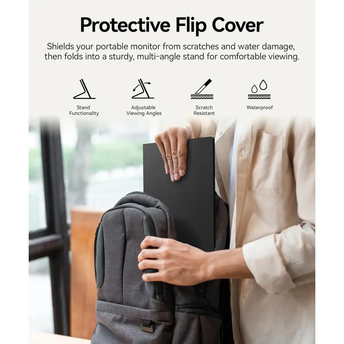 Koorui E1511A 60Hz 15.6 Inch Portable Laptop Monitor - 1080P FHD IPS Second Screen With USB-C HDMI, Protective Cover & Dual Speakers for PC, Phone, Xbox, PS4/5, Switch - Image 4