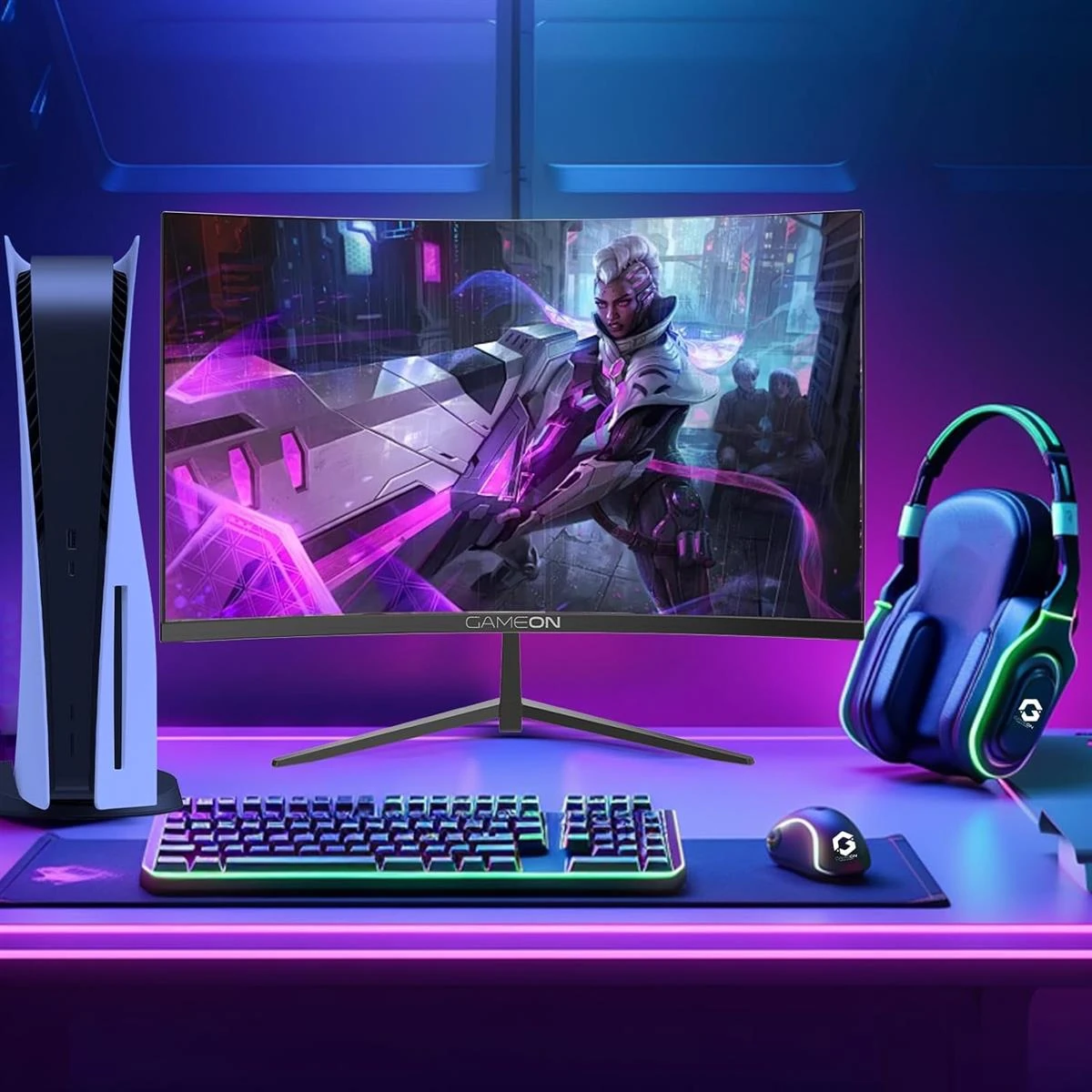 GameOn GOC27F120VA Pro Series Curved Gaming Monitor 27 inch, 1920x1080p FHD VA Panel, 120Hz, 1ms, HDMI 2.1, Freesync, Crosshair assistant, Built-in Speakers, Supports PS5, VRR - Image 6