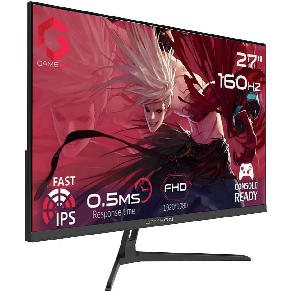 GameOn Essential Series GOES27FHD160IPS Gaming Monitor, 27" IPS Display, FHD Resolution, 160Hz Refresh Rate, 0.5ms (MPRT) Response Time, AMD FreeSync Technology, Black - Image 2