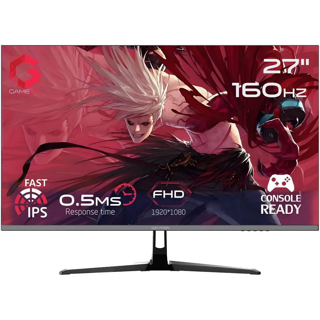 GameOn Essential Series GOES27FHD160IPS Gaming Monitor, 27" IPS Display, FHD Resolution, 160Hz Refresh Rate, 0.5ms (MPRT) Response Time, AMD FreeSync Technology, Black