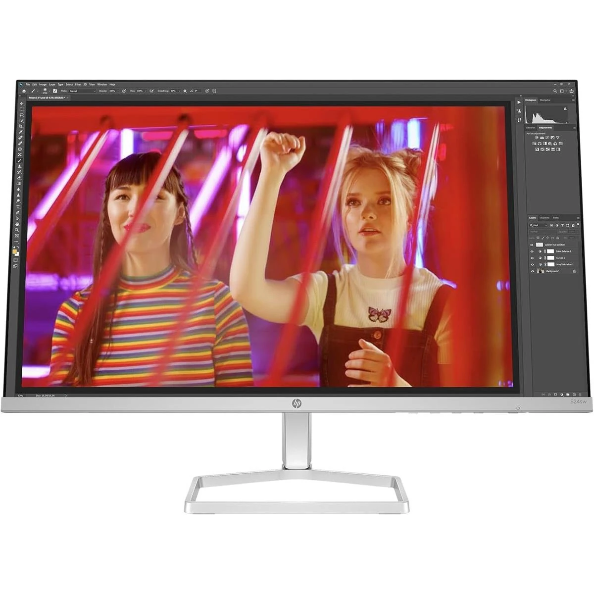 HP Series 5 524sw 24 inch FHD Monitor, 100Hz, Full HD Display (1920 x 1080), IPS Panel, 99% sRGB, 1500:1 Contrast Ratio, 300 nits, Eye Ease with Eyesafe Certification