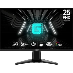 MSI G255F 24.5 Inch FHD Gaming Monitor - 1920 x 1080 Rapid IPS Panel, 180 Hz / 1ms (GtG), 99% sRGB Colour Gamut, Adaptive-Sync - DP 1.2a, HDMI 2.0b CEC