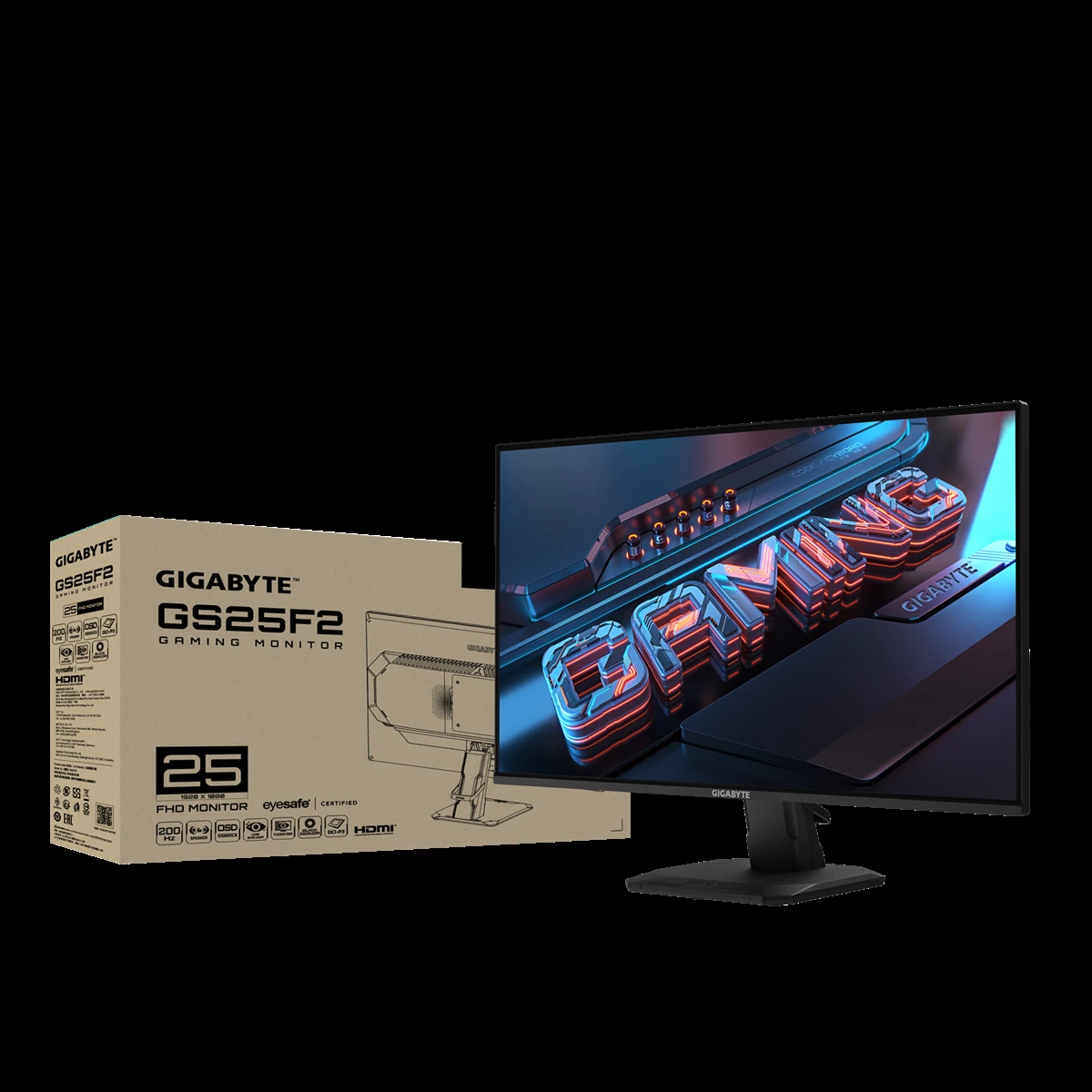 Gigabyte GS25F2 24.5" 1080p Gaming Monitor - FHD, 200Hz, 1ms, SS IPS, 120% sRGB, Adaptive-Sync, Eyesafe 2.0 - Image 8