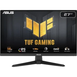 Asus Tuf Gaming VG279QE5A Gaming Monitor – 27-inch, Full HD (1920x1080), Overclock to 146Hz (Above 144Hz), IPS, ELMB Sync, 1ms MPRT, Stereo Speaker, Variable Overdrive, DisplayWidget Center