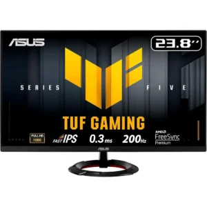 Asus Tuf Gaming Series 5 VG249Q5R Gaming Monitor: 23.8-inch, Full HD (1920x1080), 200Hz, Fast IPS, ELMB, 0.3ms GTG (min.), Stereo Speaker, DisplayWidget Center, AI Visual - Black