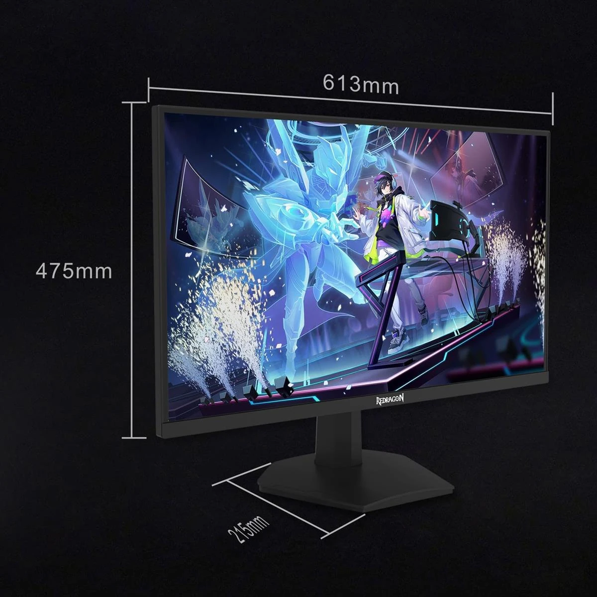 Redragon Mirror GM27X5IPS 27-inch FHD (1920x1080) Gaming Monitor, 180Hz Refresh Rate, 1ms MPRT, IPS Panel with AMD FreeSync, Blur-Free Gaming with Vibrant Colors and Wide Viewing Angles - Black & Red - Image 7