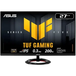 Asus Tuf Gaming Series 5 VG279Q5R Gaming Monitor: 27-inch, Full HD (1920x1080), 200Hz, Fast IPS, ELMB, 0.3ms GTG (min.), Stereo Speaker, DisplayWidget Center, AI Visual - Black