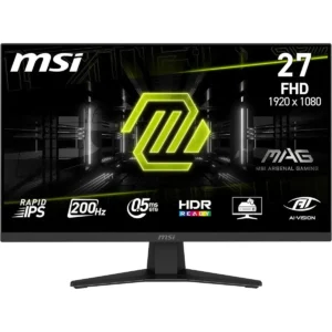 MSI MAG 274F 27-Inch FHD 1920x1080 Gaming Monitor - Rapid IPS, 200Hz, 0.5ms, HDR ready, Eye care, HDMI 2.0b, DP 1.2a, Frame-less, Tilt-Adjustable, Vesa Mount, Black