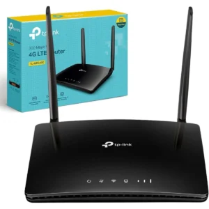 TP-Link TL-MR100 300Mbps 2.4GHz Wireless N 4G LTE, Wi-Fi N300, Plug and Play, Parental Controls, Guest Network, with Micro SIM Card Slot, WiFi Router, Black