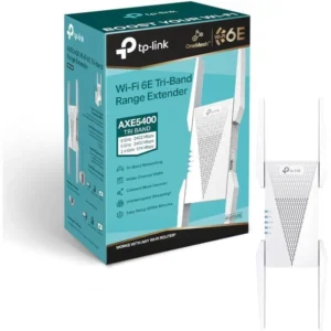 TP-Link RE815XE AXE5400 Tri-Band Mesh Wi-Fi 6E Range Extender, Broadband/Wi-Fi Extender, Wi-Fi Booster/Hotspot with 1 Gigabit Port, 160 MHz Channels, Built-In Access Point Mode, Easy Setup