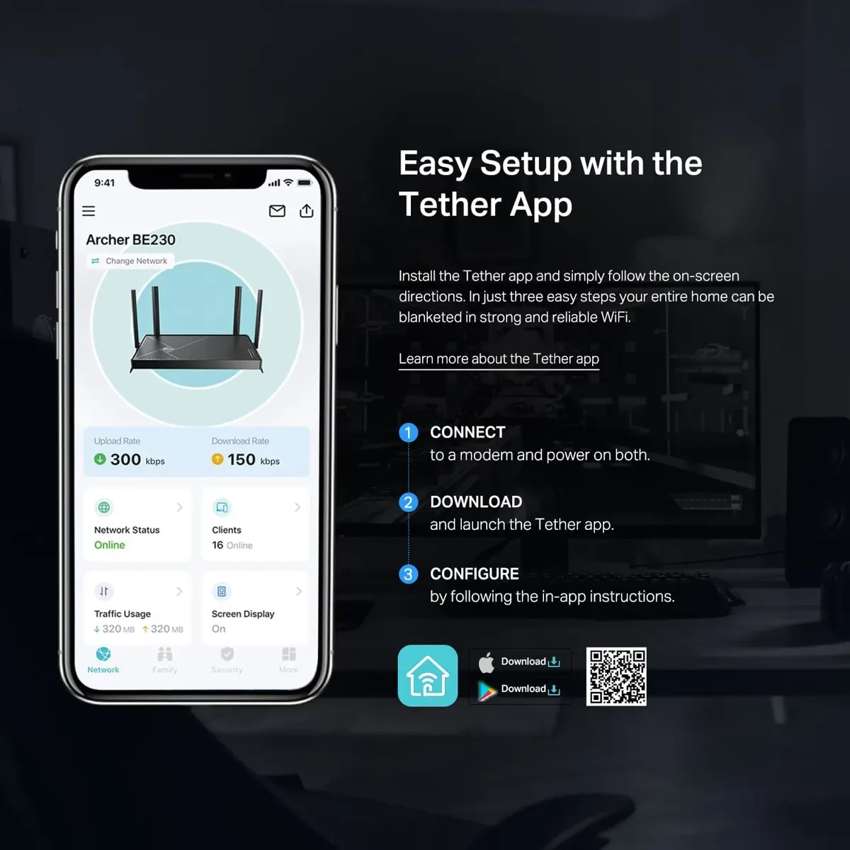 TP-Link Archer BE230 Dual-Band BE3600 Wi-Fi 7 Router - 4-Stream, 2×2.5G + 3×1G Ports, USB 3.0, 2.0 GHz Quad Core, 4 Antennas, VPN, EasyMesh, HomeShield, MLO, Private IOT, Free Expert Support - Image 8