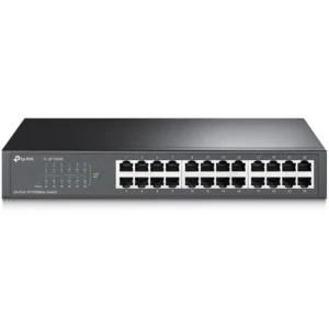 TP-Link TL-SF1024D 24 Port 10/100Mbps Fast Ethernet Switch, Plug & Play, Desktop/Rackmount, Sturdy Metal w/ Shielded Ports, Fanless, Unmanaged