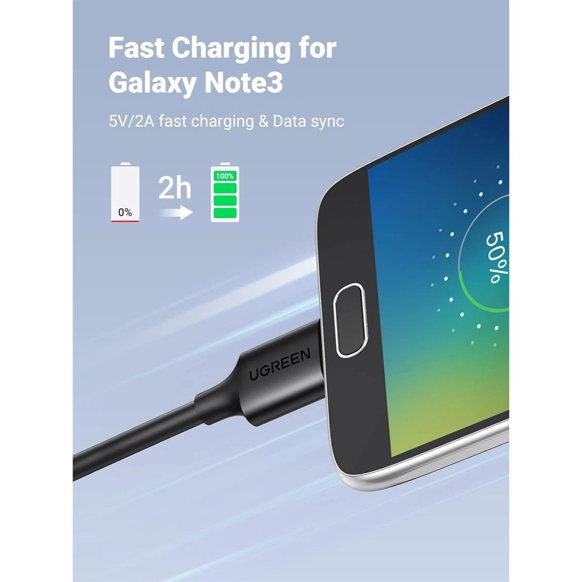 Ugreen Micro USB 3.0 Cable USB 3.0 Type A Male to Micro B Cord Compatible with Samsung Galaxy S5 Note 3 Camera Hard Drive and More (1M) - Image 5