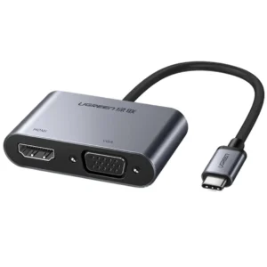 Ugreen USB-C to HDMI + VGA +USB 3.0 Adapter with PD - Space Gray