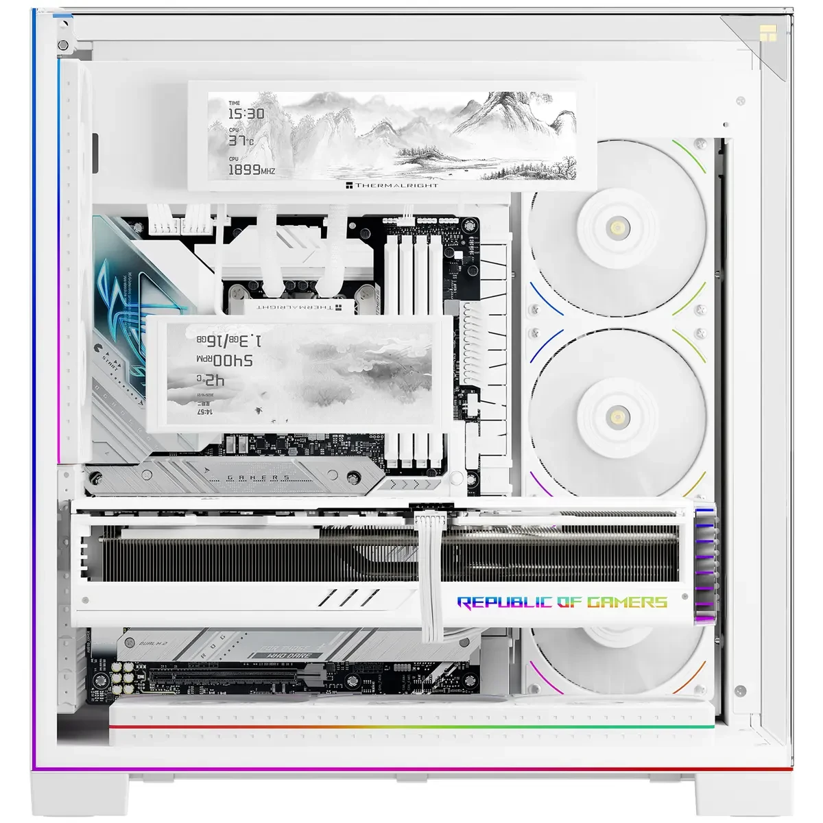 Thermalright Trofeo Vision LCD AIO Display 9.16” PC Monitor, USB Type-C Screen for Real-Time Hardware Monitoring, with Preset Themes for Gaming PC Case/CPU Cooler (White) - Image 8