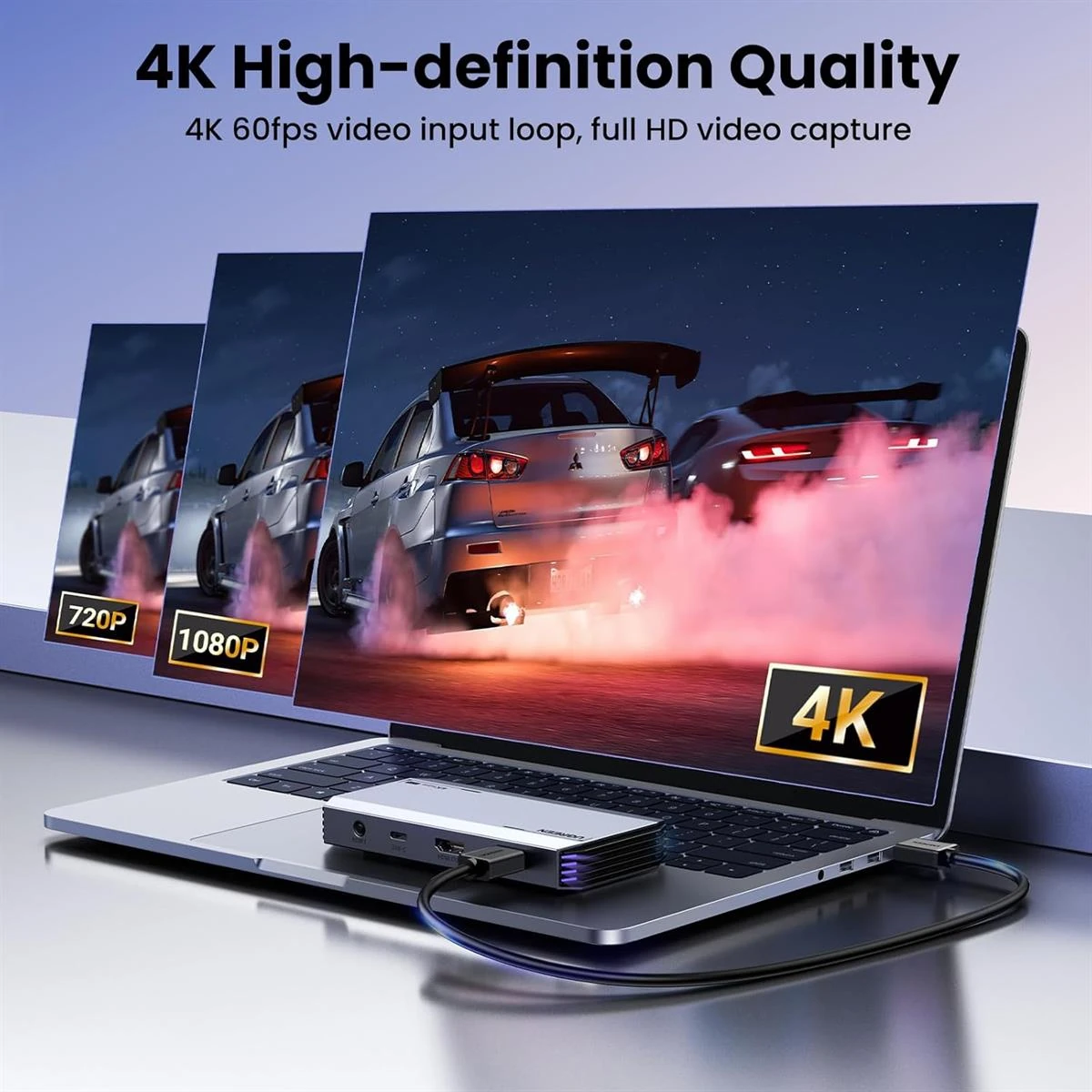 Ugreen 4K@60Hz Capture Card, Ultra HD HDMI Video Capture Card 1080P@240Hz USB 3.0 Ultra-Low Latency with VRR and HDR for Streaming, Gaming, Recording Compatible with iPad, Switch, PS5, Xbox, PC, Mac - Image 3
